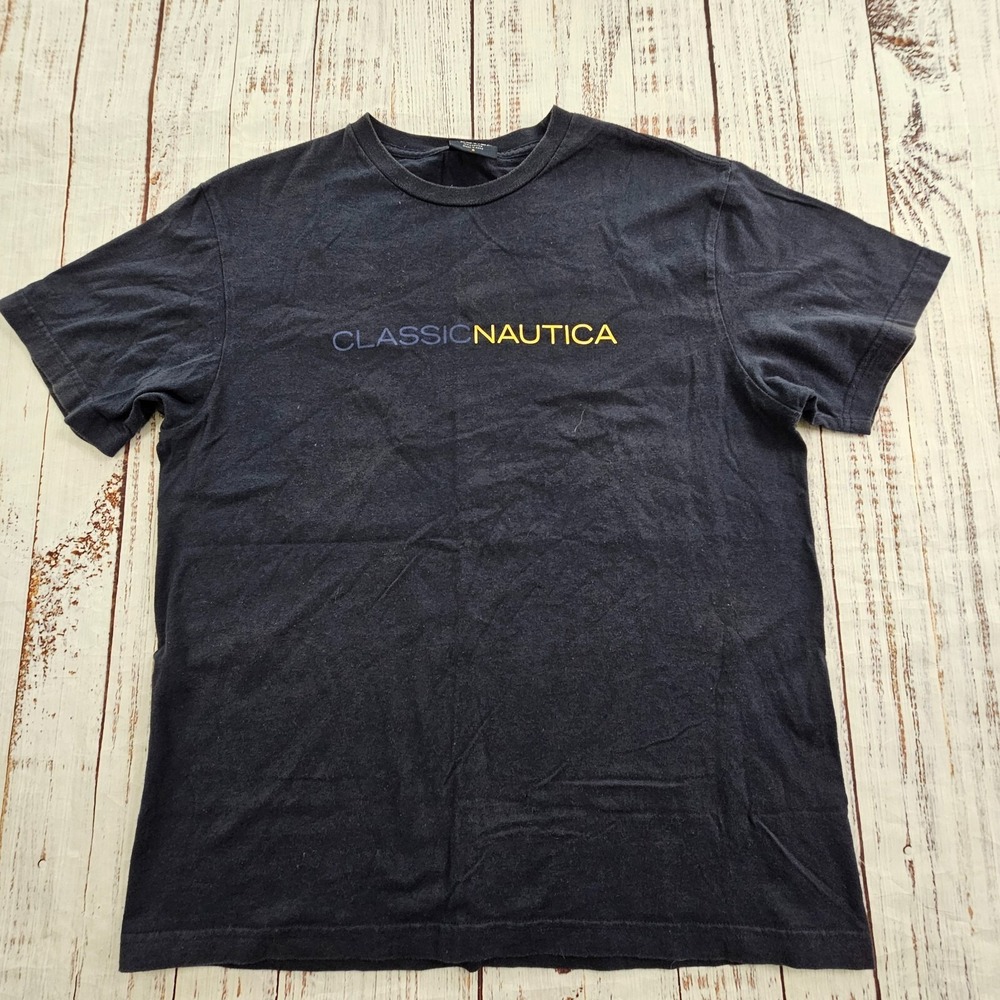 Nautica Classic Blue Short Sleeve Cotton T-Shirt Men's S
